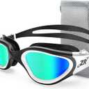 ZIONOR Swim Goggles, Upgraded G1 Polarized Swimming Goggles Anti-fog for Adult Men Women A0 (Polarized + Mirror Gold)