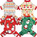 4 Pack Dog Pajamas Soft Lightweight Dog Recovery Suit Onesie Clothes for Small Medium Pet Dogs (M (Back: 10.5",Chest: 15", Neck: 9.5"), Christmas Styles)