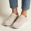 Women's Minimalist Suede Sneakers - Lace Up Casual Trainers in Beige for Everyday, Streetwear & Minimalist Outfits, 9.5