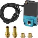 3-Port Mac Solenoid Valve, DC 12V Electronic Boost Control Solenoid with Brass Fittings - 5.4W, 35A