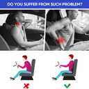 MINUPWELL Truck Seat Cushion, 2PC 100% Memory Foam Seat Cushion for Truck Driver, with Back Support, Semi Truck Accessories for Men -Seat cushion-18x14.5x3.5in, Lumbar Cushion-16.5x15.4x5