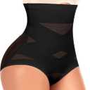 Werena Tummy Control Shapewear Panties for Women High Waist Cincher Shaping Underwear Body Shaper Panty Girdle (Black, M)