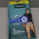 Depend Fresh Protection Adult Diapers, Incontinence Underwear for Men, Disposable, Maximum, Small/Medium, Grey, 32 Count