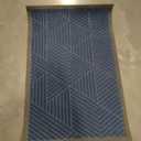 Smiry Front Door Mat Outside Entrance, Heavy Duty Sturdy Natural Rubber Doormat, Trap Dirt and Moisture, Easy Clean Low Profile Welcome Floor Mats for Indoor Outdoor Entry, 35X23 Inch, Blue