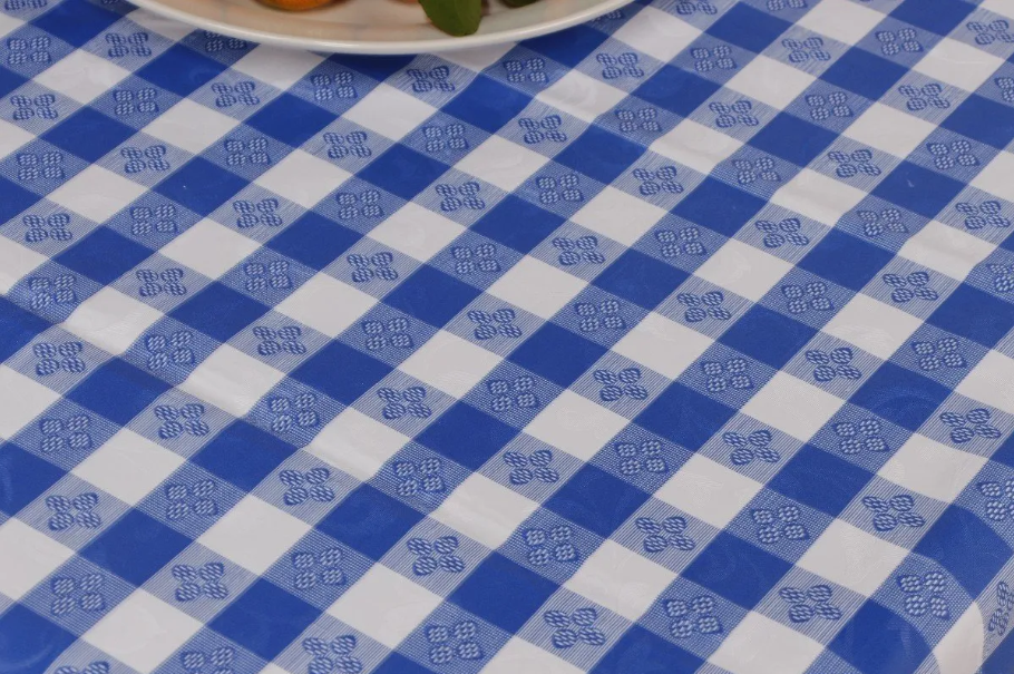 Vinyl Fitted Picnic Table Cover with Bench Covers & Blue 6ft Blue Checkered