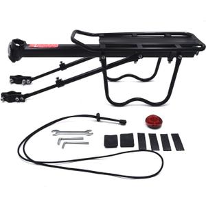 XKMT- Metal Bicycle Mountain Bike Rear Rack Seat Mount Pannier Luggage Carrier Up30KG [P/N: ET-BIKE-RACK001-BK]
