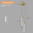 Modern Light Fixture Kitchen Island Pendant Light Dimmable LED Gold Pendant Lights Mini Crystal Pendant Lighting for Bedroom Dining Room Living Room2-Light