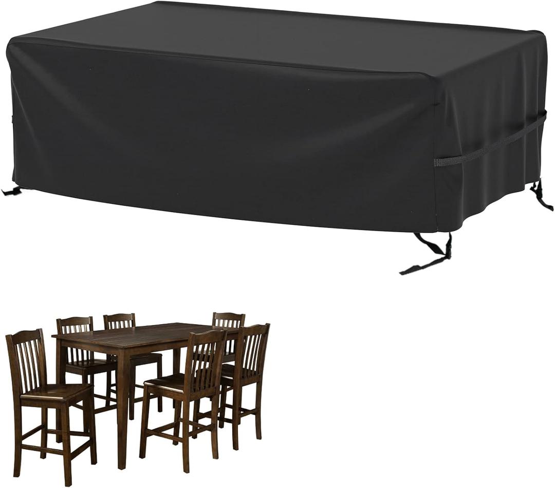 Velway Patio Table Cover Rectangle Waterproof Patio Furniture Cover for Outdoor Table and Chairs 84”Lx52”Wx29”H Oxford Tear-Resistant Wind Dust Proof Paito Furniture Covers