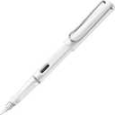 LAMY safari white - Fountain Pen with ergonomic grip & polished steel nib in size F - ideal for any Writing & Calligraphy - including LAMY T 10 blue cartridge - Right-Handed