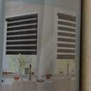 MYshade Custom Size Zebra Roller Shades Blackout(85%) Corded Zebra Blinds for Indoor Windows Dual Layer Black Shades for Bedroom Bathroom Living Room Office Easy to Install