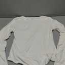 SUUKSESS Women Crew Neck Long Sleeve Bodysuit Sexy Thong Bodysuit Shirts (Medium, 01 White)