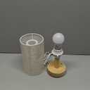 Cordless Table Lamp, 2200mAh Battery Operated Desk Lamp, Touch Bedside Lamps for Night Stands, Warm Light Mini Boho Lamp, Wood Base Round Flaxen Fabric Shade for Living Room,LED Bulb Included (Beige)