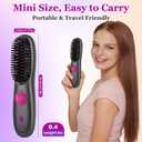 Go Brush Pro,2026 New Cordless Straight Hair Brush, Portable Scald-Proof Mini Straight Hair Comb with Three Temperature Settings and LED Display Screen, Quickly Heating Travel Hair Brush (Dark Black)