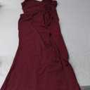 WOOSEA Women Sleeveless V Neck Split Evening Cocktail Long Dress (Large, Burgundy)