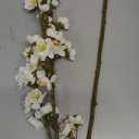 florisso 6 PCS Artificial Cherry Blossom Branches Spring Indoor Decoration, Faux Flowers 34.45" Long Stems Plum Fake Peach Plants Real Touch Silk for Wedding Home Bedroom Party Table Office, White