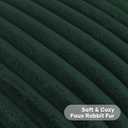 FUTEI Pack of 2 Solid Faux Fur Plush Throw Pillow Covers 18x18 Inch Soft Fluffy Striped Decorative Cushion Cases Modern Farmhouse Accent for Couch Bed Living Room, Dark Green