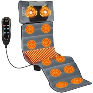 ALIESTFDNO Massage Mat, Massage Chair Full Body,10 Vibration Motors & 9 Massage Modes,Back Massage for Bed,Full Body Massager for Neck, Back, Lumbar,Leg, Christmas Gifts for Women Men