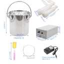 5L Goat Milking Machine Adjustable Pulsation Vacuum Electric Milker, Automatic Pulsating Vacuum Pump Livestock Milking Supplies with Stainless Bucket