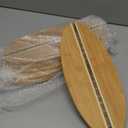 6 Pcs Bamboo Surfboard Cutting Board Surf Shaped Wood Serving and Cutting Board Surfboard Decoration Bar Serving plate Set with Stylish Stripe Design(14.5 x 6 Inch)