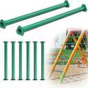 6 Packs Steel Monkey Bars for Kids, 21.5 Inch Backyard Climbing Play Set Accessories,Green DIY Monkey Bar kit with Screws for Backyard Swing Set Playground Equipment