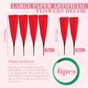 6 Pcs 5ft Large Red Poppy Flowers Giant Artificial Poppy