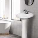 Fine Fixtures Prestige White Pedestal Sink Vitreous China Ceramic Material 20 X 17
