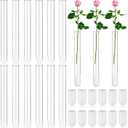 12 Pack 7.09" Glass Bud Vase Taper Candle Holder's Base Vases for Flower Test Tube Vase for Candlestick Sizes from 22mm to 27mm Scientific Planting Flowers Wedding Decor