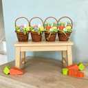 2 x Easter Basket Decorations Set, 4 Mini Baskets with Grass, 40 Foam Eggs, 12 Foam Carrots for Home Decor, Party Favors, Holiday Crafts