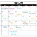 4 x Large Dry Erase Calendar for Wall - Undated 1 Month Big Wall Calendar, 40" x 30", Erasable & Reusable Laminated Calendar with 8 Round Stickers, Great Layout Wall Calendar Dry Erase - Grey