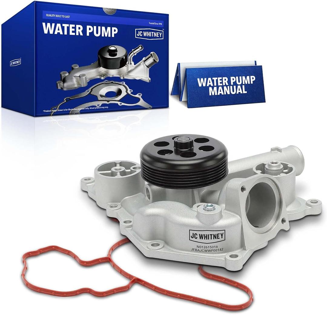 JC Whitney JFBAJCWWP00142 Engine Water Pump with Gasket - Compatible with Jeep Grand Cherokee 2005-2010, Commander 2006-2008, Dodge Charger 2006-2010, Challenger 2008-2010 - 5.7L 6.1L