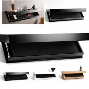qacitxt Hidden Storage Shelf with Secret Compartment, Floating Wall Shelf Concealment Shelf for Valuables, Hidden Wall Shelf for Living Room Bedroom Entryway Office (Black)