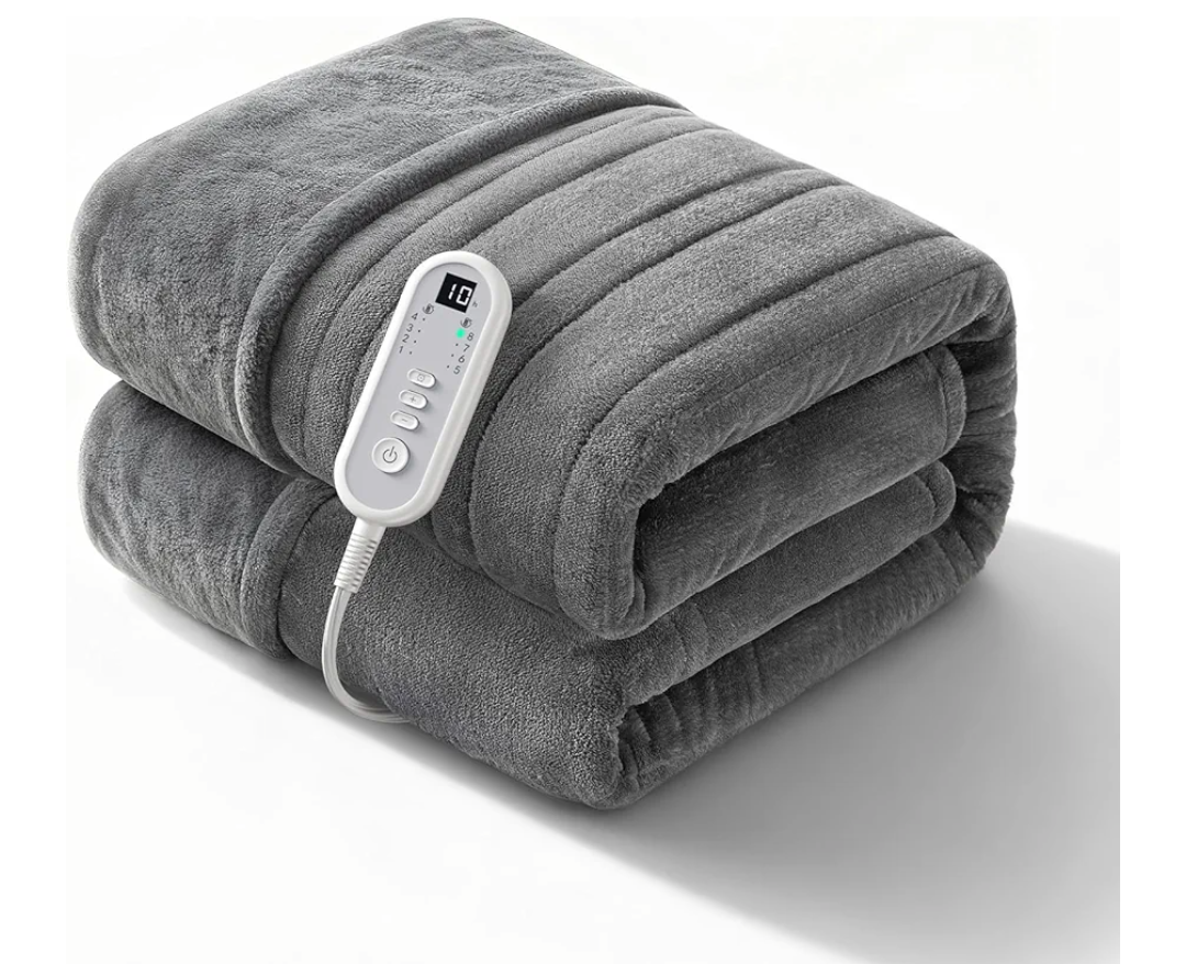 Heated Blanket Queen, Dual Control Electric Blanket, Ultra Soft Flannel, Consistent & Even Heating with 8 Heat Levels & 10 Hours Auto Off, Overheat Protection, Warm Gifts for Grandm (84"x90")