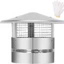 9 Inch Round Chimney Cap,Adjustable Roof Cap for Vents,Chimney Cap with Screen in Stainless Steel,Round Rain Cap for All-Round Chimney Protection,Round Roof Rain Chimney Cover,9 Inch Round Chimney Cap