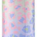 Ello Pop & Fill 18oz Stainless Steel Kids Water Bottle with Quick Fill Lid | Vacuum Insulated BPA Free Bottle with Leak Proof Straw and Chug Lid, Dishwasher Safe, Gift For Kids Teens, Cheetah