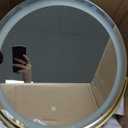 Gold Vanity Mirror, 12 Inch Makeup Mirror with Lights, Large Lighted Vanity Mirror, Light Up Mirror with Smart Touch 3 Colors Dimmable, Tabletop, 360 Rotation