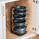 ots and Pans Organizer under Cabinet, 5 Adjustable Tiers Heavy-Duty Pan Pot Organizer with 16.5" Height, Holds 55 LB - Cast Iron Skillets, Griddles, Shallow Cookware