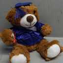 Plushland Brown Bear Plush Stuffed Animal Toys Present Gifts for Graduation Day, Personalized Text, Name or Your School Logo on Gown, Best for Any Grad School Kids 12 Inches(New Royal Cap and Gown)