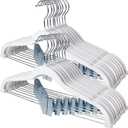 Stormix Velvet Skirt & Pants Hangers - 30 Pack Non-Slip Coat Hangers for Shorts, Pants, Skirts, Dresses, Jackets, Coats (White)