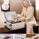 Hanke 20 Inch Carry On Luggage with Wheels PC Hard Shell Suitcase Top Opening Aluminum Frame Travel Luggage Suitcases for Woman Men Gifts.(Ivory White)
