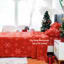 HCORA Faux Fur King Size Sheets Set, Luxury Soft Fleece Bed Sheets, Fluffy Plush Velvet Sheets Fuzzy Bedding Sheets for Fall and Winter, Cozy Warm, No Shedding, 4PC (01# Christmas)