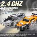 Liberty Imports RC Drift Car 1/16 2.4GHz 4WD Remote Control Sport Racing On-Road Vehicle with LED Light, Batteries and Drift Tires (White)