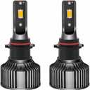 P13W LED Fog Light Bulb 60W Canbus Error Free 12000LM Extremely Bright Car Fog Lamp Replacement, Amber Yellow, 2 Packs