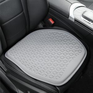 Thin Gel Seat Cushion for Car Seat, Office Chair, Wheelchair, Golf Cart - Non-Slip Car Seat Cushions with 0.7 Inch Gel - Sciatica & Coccyx Pain Relief (Fabric, Grey)