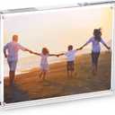 Acrylic Photo Frame 8.5 by 11 inch Double Sided Frameless Picture Frame Magnetic Acrylic Block Desktop Photo Display Holder Thickness 30mm (8.5"x11")