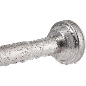 Nickel Spring Tension Shower Curtain Rod, 40-76 Inches Adjustable Curtain Rods No Drill, Stainless Steel Rustproof, No-Drilling, Anti-Slip