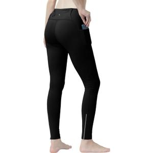 Women's High Waisted Moisture - Wicking Yoga Leggings with Pockets, Reflective Stripes & Shirt Loop for Active Lifestyle (XL)