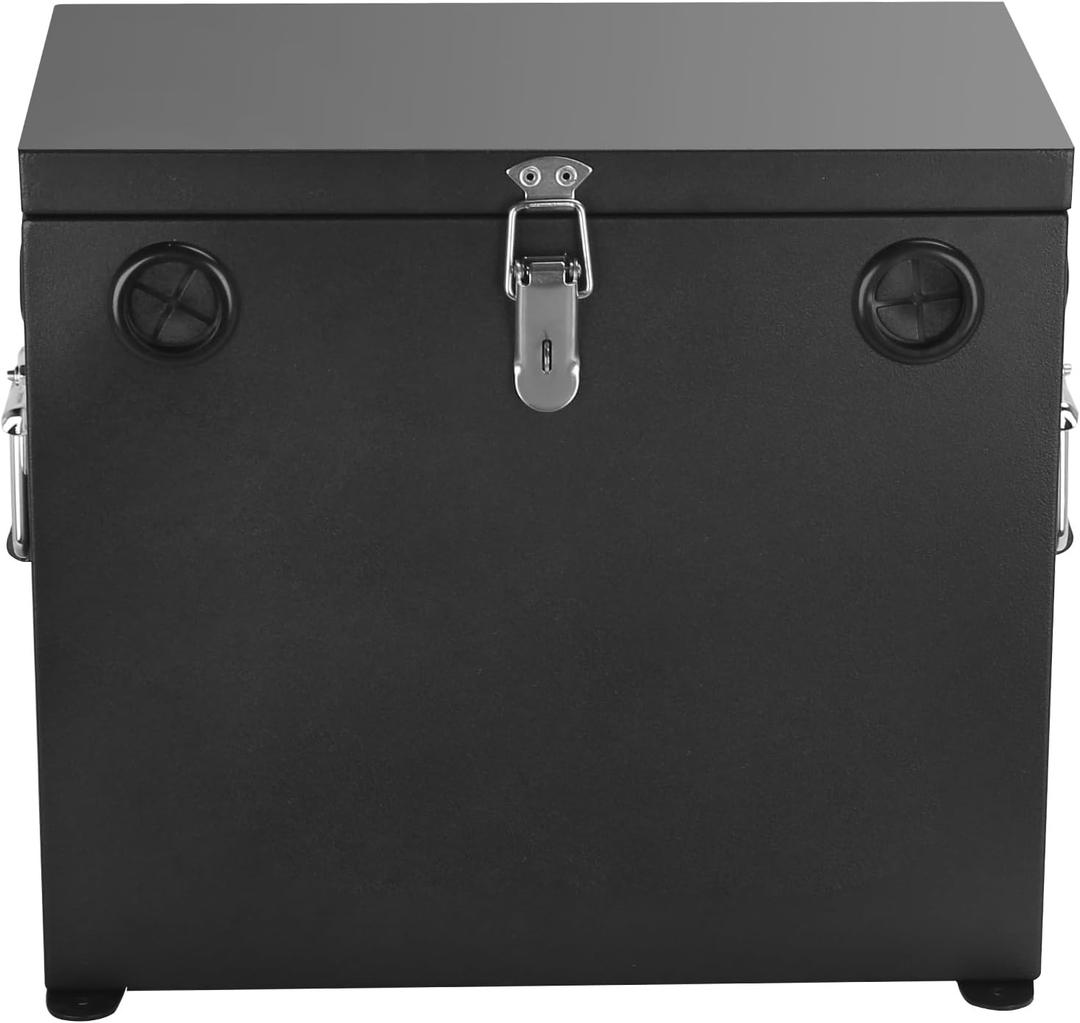 Stainless Steel 12V Car/RV/Marine Battery Box - Black Battery Relocation Kit for Trailer, Boat, Trolling Motor (27 Series)