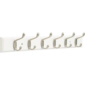 Franklin Brass Heavy Duty (1-Pack) 27' Coat/Hat Rack Wall Mount Pure White 6 Hooks Mounted Hanging Rail for Clothes, Towels, Purses, Bags, Kitchen, Entry, Closet Organizer FBHDCH6-WSE-R Franklin Brass Heavy Duty (1-Pack) 27' Coat/Hat Rack Wall Mount Pure White 6 Hooks Mounted Hanging Rail for Clothes, Towels, Purses, Bags, Kitchen, Entry, Closet Organizer FBHDCH6-WSE-R