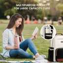 LOVEVOOK Laptop Backpack for Women with Pouch Pocket for Large Capacity Cup,15.6 Inch Teacher Nurse College Work Travel Backpack Purse,Waterproof Laptop Computer Bags,Beige-Black-Brown+Diamond-shaped