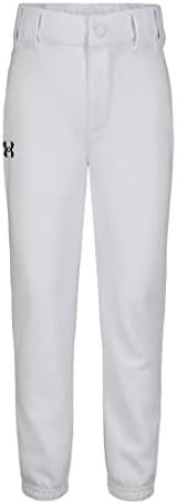 Under Armour Boys Baseball Pant, Belt Loops, Logo, Snap Closure, Comfortable & Durable. Size 6